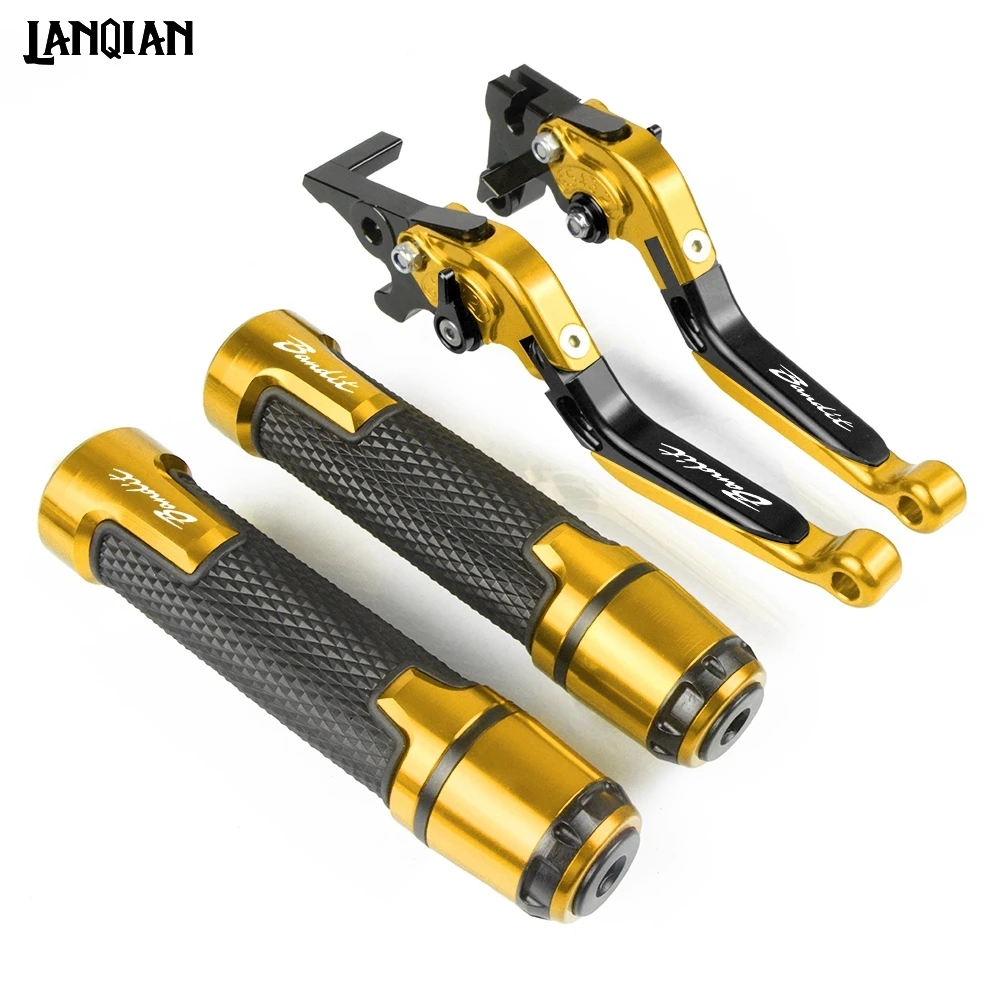 Для Suzuki Bandit рычаг тормоза мотоцикла и 7/8 ручки на руль Bandit GSF1250 BANDIT 2007- GSF1200 BANDIT 2001-2006 - Цвет: BKGLBKGL And Grips