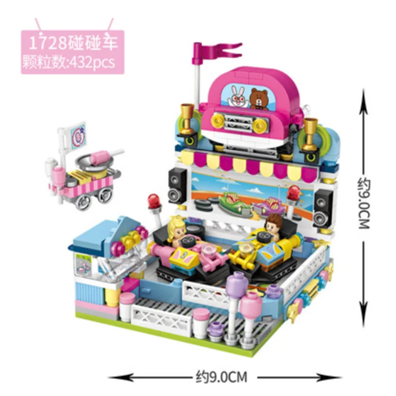 H2316f661c309431ebd083456074f3c78b Mini klocki LOZ przyjaciele Park rozrywki diabelski młyn karuzela statek piracki statek piracki klocki DIY cegły zabawki dla dziewczynek