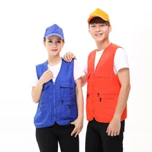 Волонтерский жилет настраиваемый печатный логотип фотография мульти-карманы реклама рубашка рабочая одежда активность репортёр Печатный