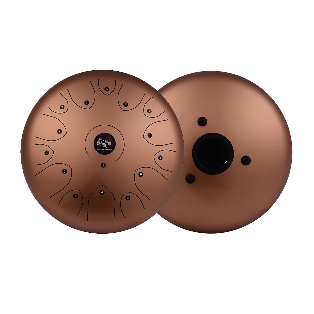 

Professional 14 Inch 15-Tone Steel Tongue Drum Hand Pan Drum C Key Percussion Instrument with Drum Mallets Carry Bag