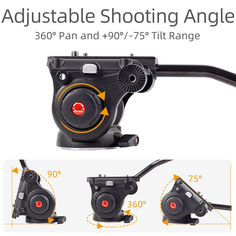 Cabeça do Tripé Cabeça de Vídeo para Tripé Suporte da Câmera Panorâmica Hidráulico Fluido Arrastar Pan Tilt Monopé Móvel Slr Dslr Ls-6a - Image 2