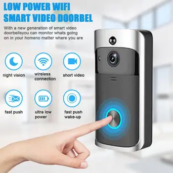 

Smart Wireless WiFi Video Doorbell Door Phone 720P Camera Visual Recording Intercom PIR Motion Sensor Night Vision Remote Monito