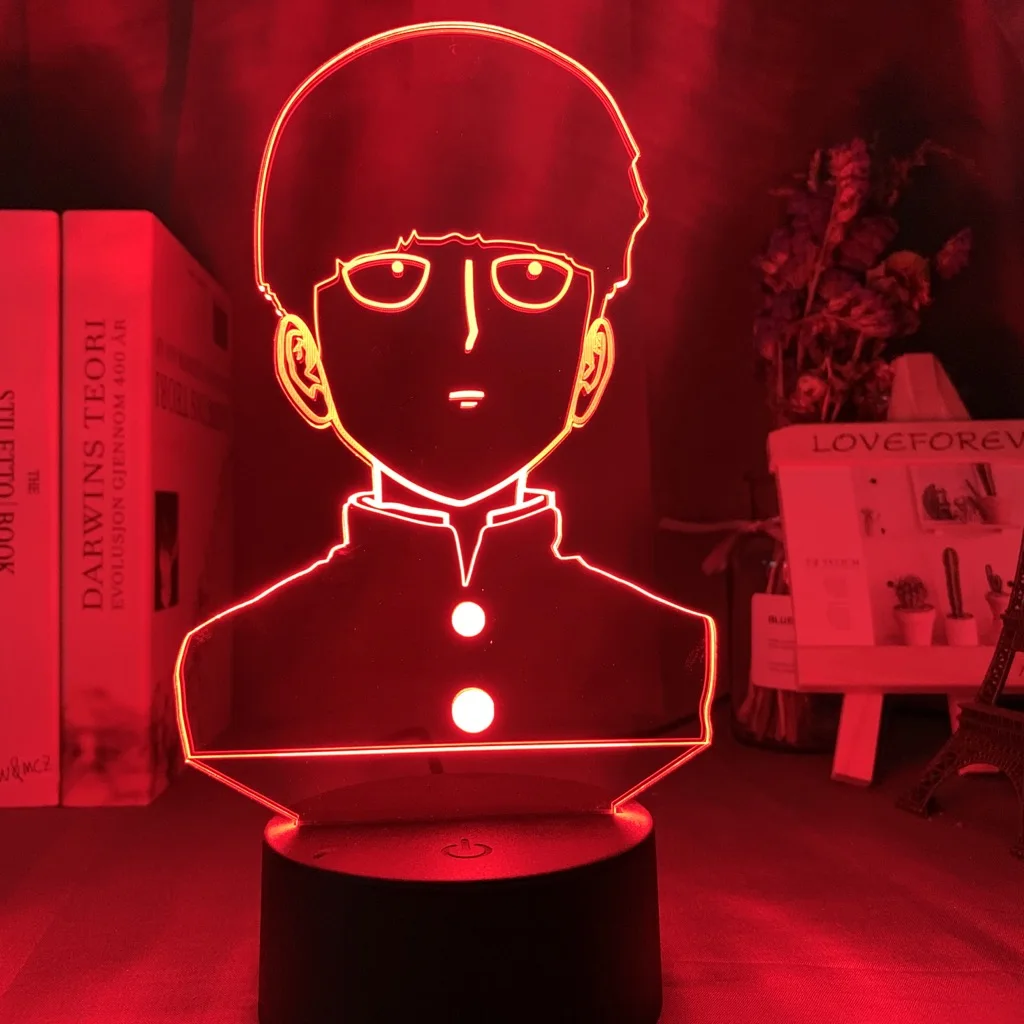 3d лампа аниме Mob Psycho 100 Shigeo фигурка ночник для детей Детская спальня декоративная атмосфера красочная настольная лампа Usb подарок