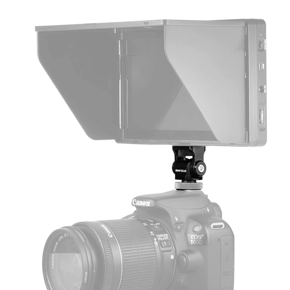 Adjustable Quick Release Camera Monitor Holder Mount Arm with Hot Shoe Adapter 180 Degree Upper Rotation 360 Degree