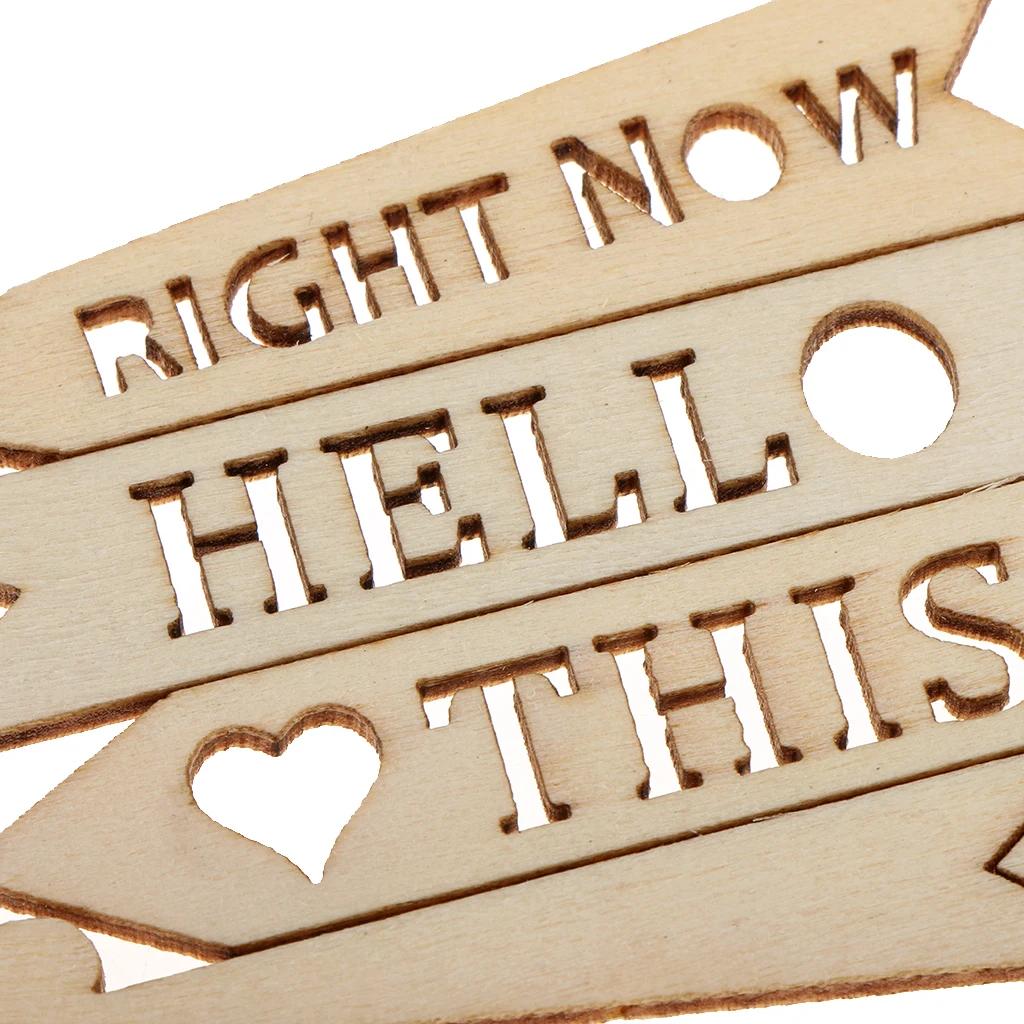 50 Pieces Assorted Wooden Arrow Sign Shapes Cutouts Craft Embellishment Gift Tag Wood Ornament for Wedding Christmas Home DIY