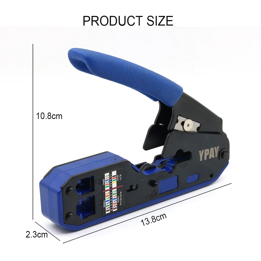 YPAY RJ45 crimping tools pliers network cable crimper wire stripper cutter ethernet clip tongs RG45 cat6 cat5e cat5 cat3 RJ11 ethernet wire tester