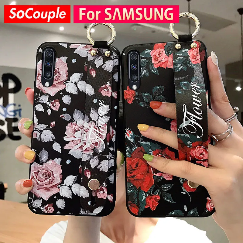 Чехол для телефона SoCouple с держателем на запястье Samsung Galaxy S21 S10 S20 plus Ultra 20 30 A50 70 A51 71