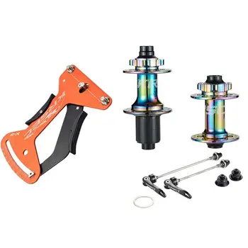 

Krsec 1 Set Bike Bike Quick Release Barrel Axle Hub & 1Pcs Bike Spoke Tension Meter Measurement Adjustment Tool