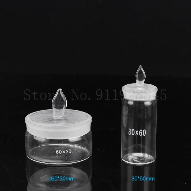 Lab Glass Weighing bottle Transparent Low / high type Labortary Glassware Sealed Bottle For School Experiment