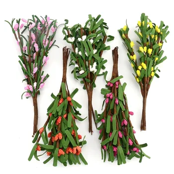 

100PC/lot Pe Mini Mulberry party Artificial Flower Stamen wire stem/marriage leaves Small stamen wedding box decoration Supplies