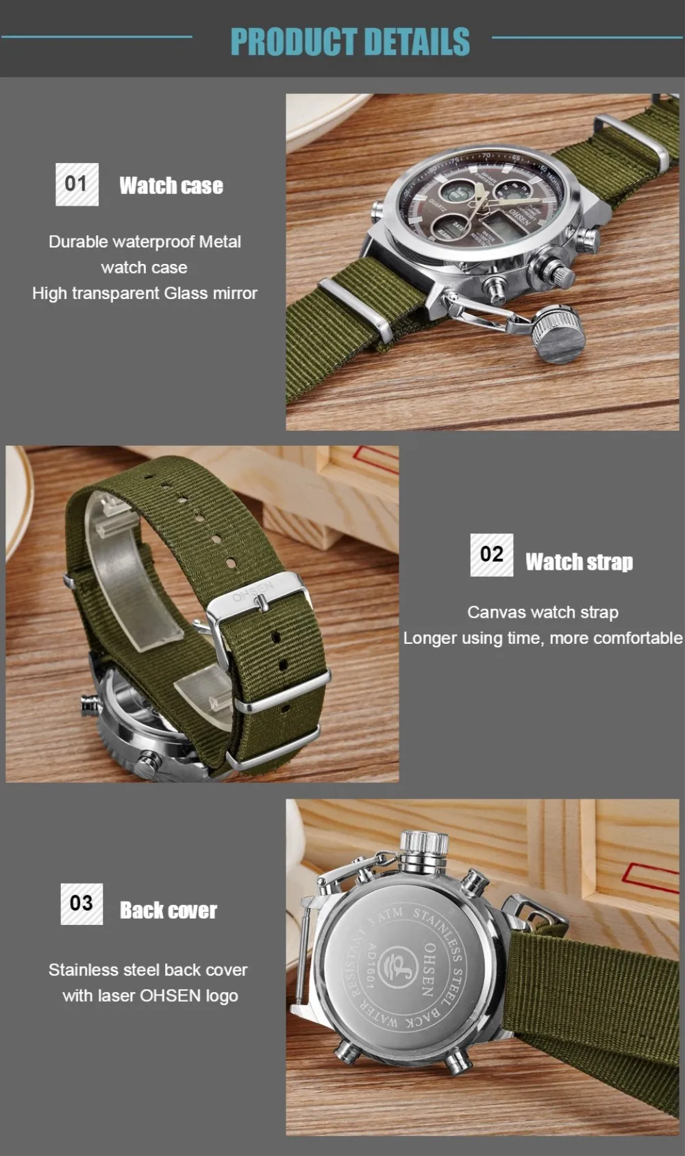 ohsen watch ad1601 manual