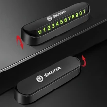 Señal de parada temporal para coche, tarjeta de estacionamiento, placa de número de teléfono para Skoda Octavia A5 A7 RS Fabia Superb, accesorios