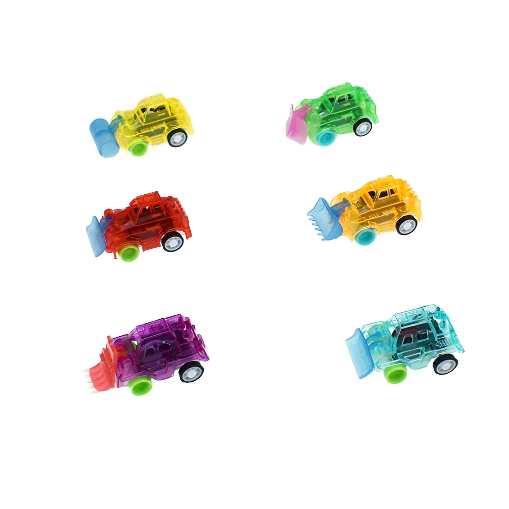 1Pc Mini Transparent Pull Colorful Back Engineer Car Vehicle Model Kids Toy 5