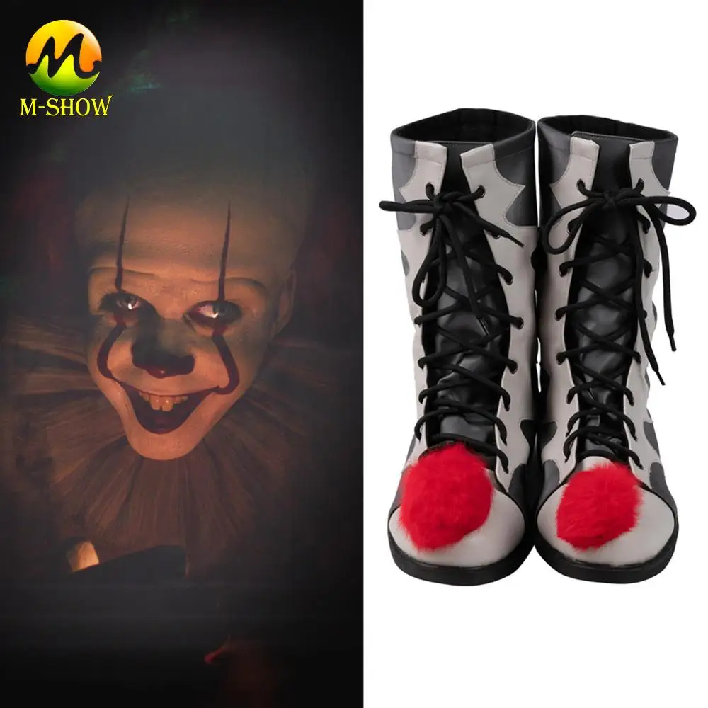 

Halloween Stephen King's It Cosplay Boots Pennywise Clown shoes Joker Pennywise PU Leather boots for Carnival Party Custom made