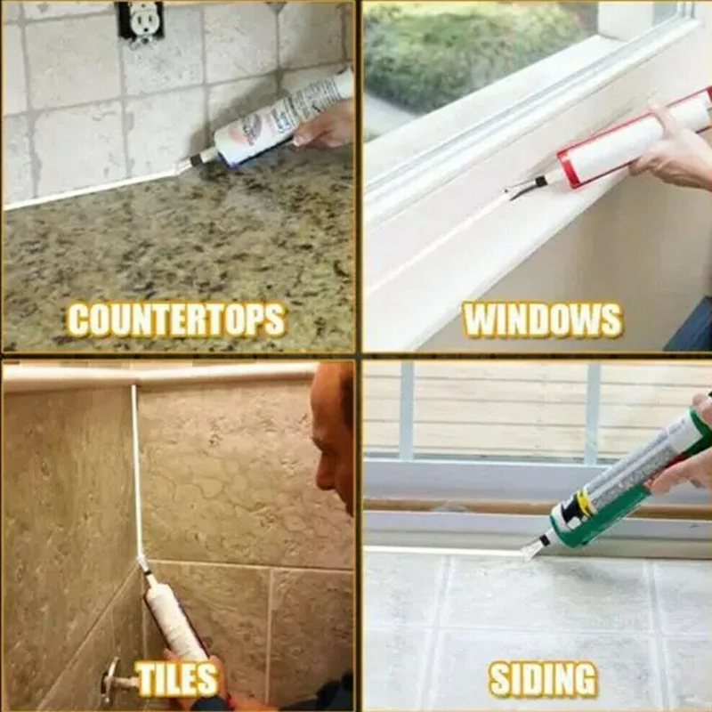 

Caulking Finisher Applicator Stainless Steel Sealant Finishing Tool Kit Kitchen Bathroom Window Sink Joint Caulking Nozzle 14Pcs