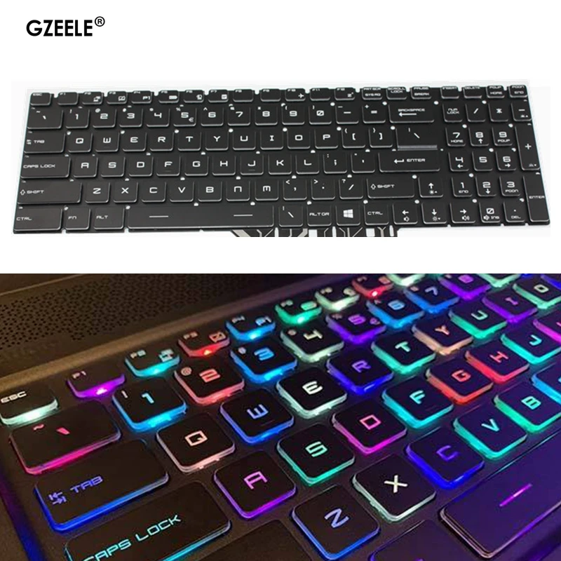 Per-key Rgb Retroiluminado Cor Completa Teclado Inglês para Msi Ge63 Ge73 Gs73 Gl65 Raider 8re 8rf Gs63 Gs73 Stealth 8rd 8re Gt63 us ru - Imagem 2