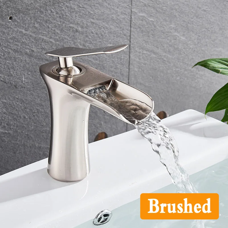 Матовый золотой кран для раковины высокого качества водопад умывальник ...