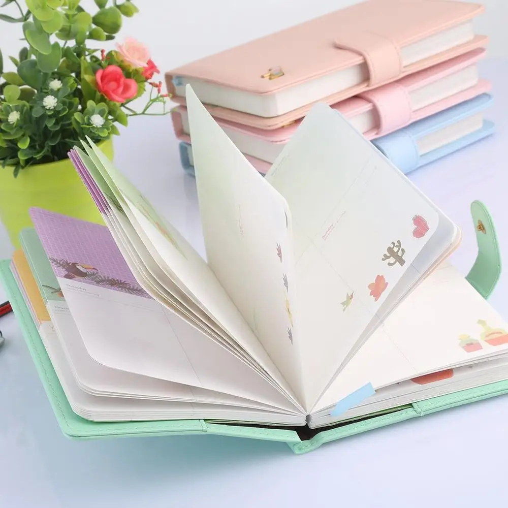 

Portable Cute Weekly Planner Sweet Notebook Fresh Student Schedule Journal Diary Writing Book School Supplies