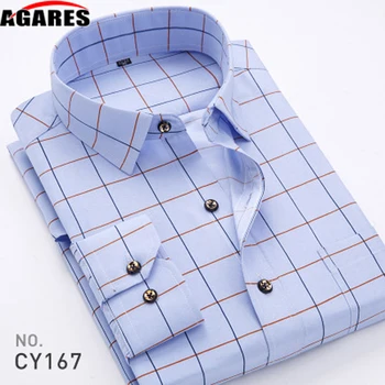 

Brand Spring New Plaid Long-sleeved Shirt Men's Slim Men's Shirts Casual Slim Fit Korean Youth Long-sleeved Printed Shirt SA-8