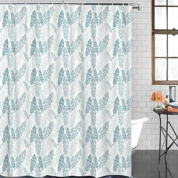 

Bathroom Curtain Plant Leaf Blue Waterproof Fabric Shower Curtain Home Decoration Shower Curtains Bathroom Curtain