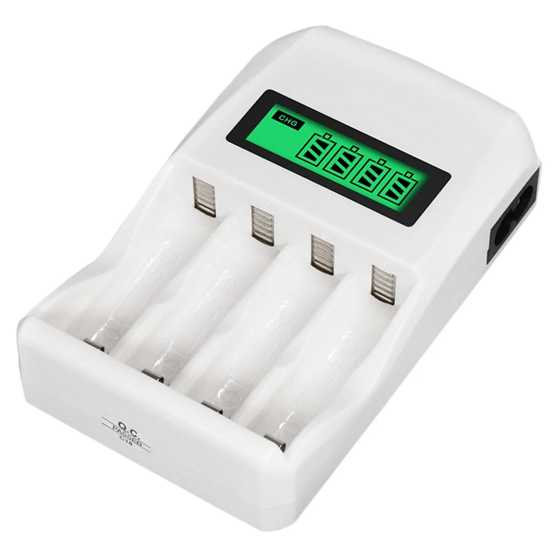 

4 Slots Smart Intelligent Battery Charger Fast Charge For 1.2V Aa / Aaa Nicd Nimh Rechargeable Battery Lcd Display ( Eu Plug)