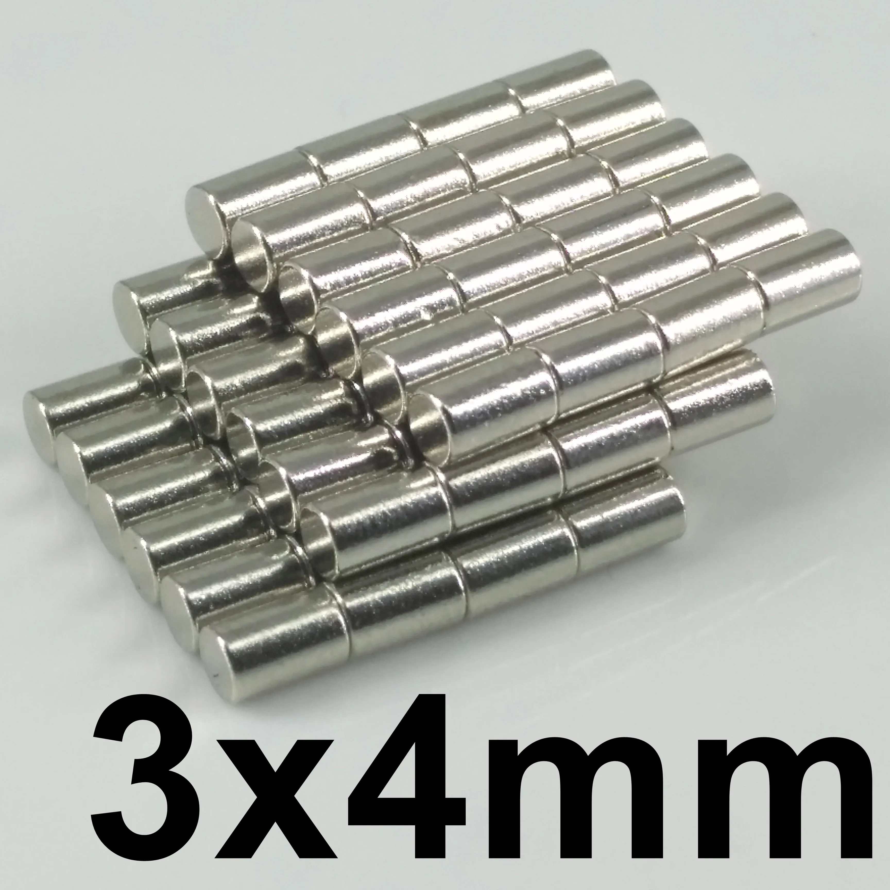 200 шт диск 3x4 мм n35 редкоземельный постоянный сильный магнит, неодимовые магниты оптом NdFeB магниты никель 3*4 мм