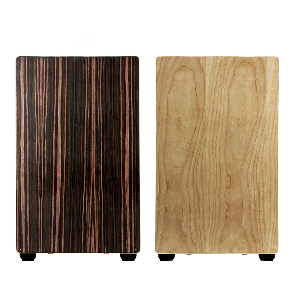 

Portable Wood Cajon Brown Box Drum String Structure Inside Polished Surface for Drummers Travelling Musicians