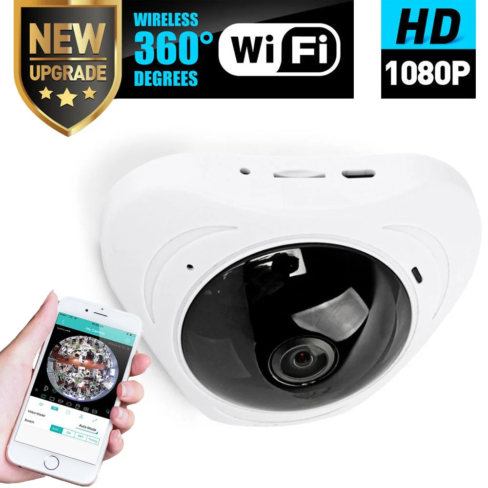 Видеокамера для панорамной съемки HD IP Камера P2P крытая камера безопасности Wi-Fi