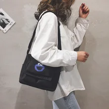 Стиль, корейский стиль, художественная двойная тканевая сумка с нагрудником, женская сумка через плечо в студенческом стиле