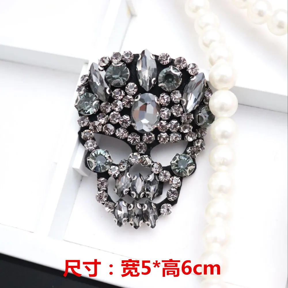 Handmade skull cloth stickers DIY clothes decoration accessories patch applique clothes hole patch stickers 1PCS embroidery cloth patches