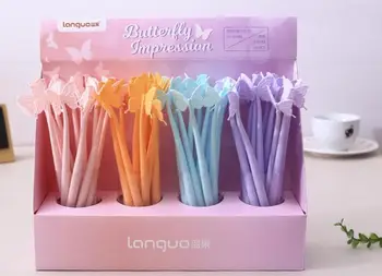 

creative Butterfly gel pen cute cartoon child stationery prize kawaii student pen sign pen black neutral pen kid pen 48pc/lot