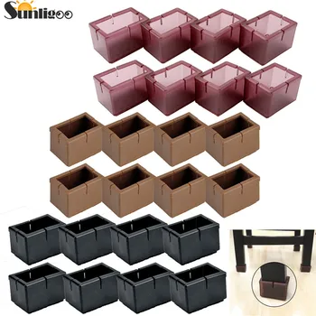 

Sunligoo Chair Leg Floor Protectors Anti-slip Prevent Scratches Square Silicone Table Furniture Leg Feet Tips Covers Caps 8 pcs