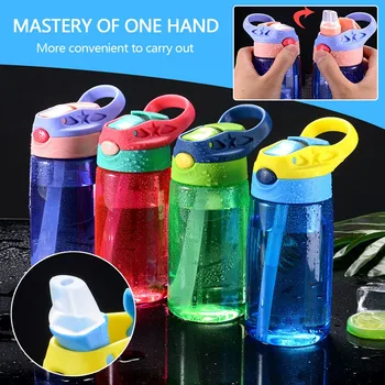 

Creative Children's Straw Kettle Sports Plastic Cute Water Cup 480ml Children's Kettle with Straw Lid, Easy to Handle, T5