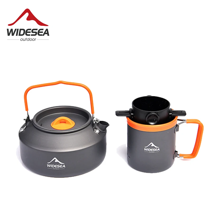 

Widesea Camping Coffee Cookware Set Outdoor Tableware Equipment Mug Kettle Pot Cooking Teapot Filter Rack Cup Cauldron Tourism