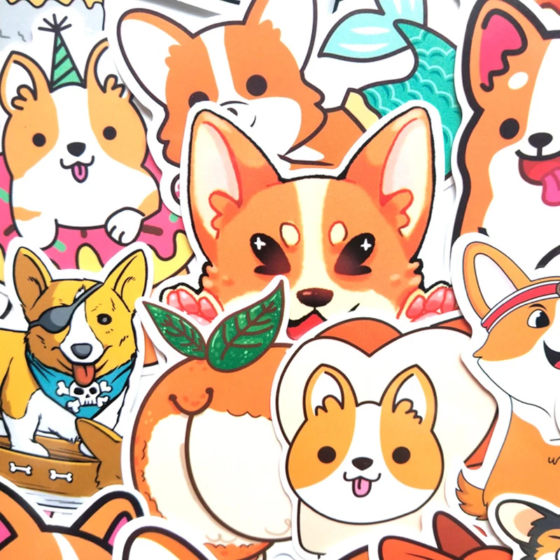 25 шт./упак. Welsh Corgi Pembroke мультфильм стикер s милые животные собака для мото автомобиля и чемодана ноутбука Наклейка s Наклейка на скейтборд