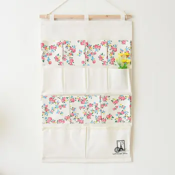 

13 Pocket Floral-Print Joint Hanging Storage Bag Wall Door g