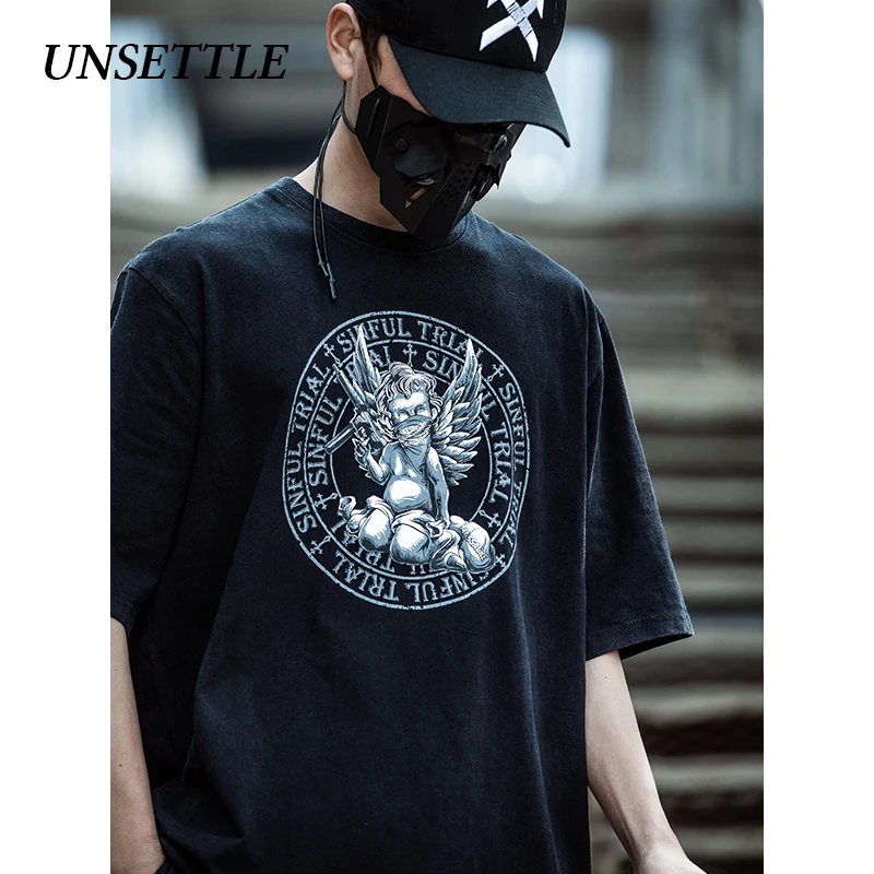 UNSETTLE 2020SS Футболка Harajuku летняя Мужская/Женская футболка в стиле хип-хоп с забавным