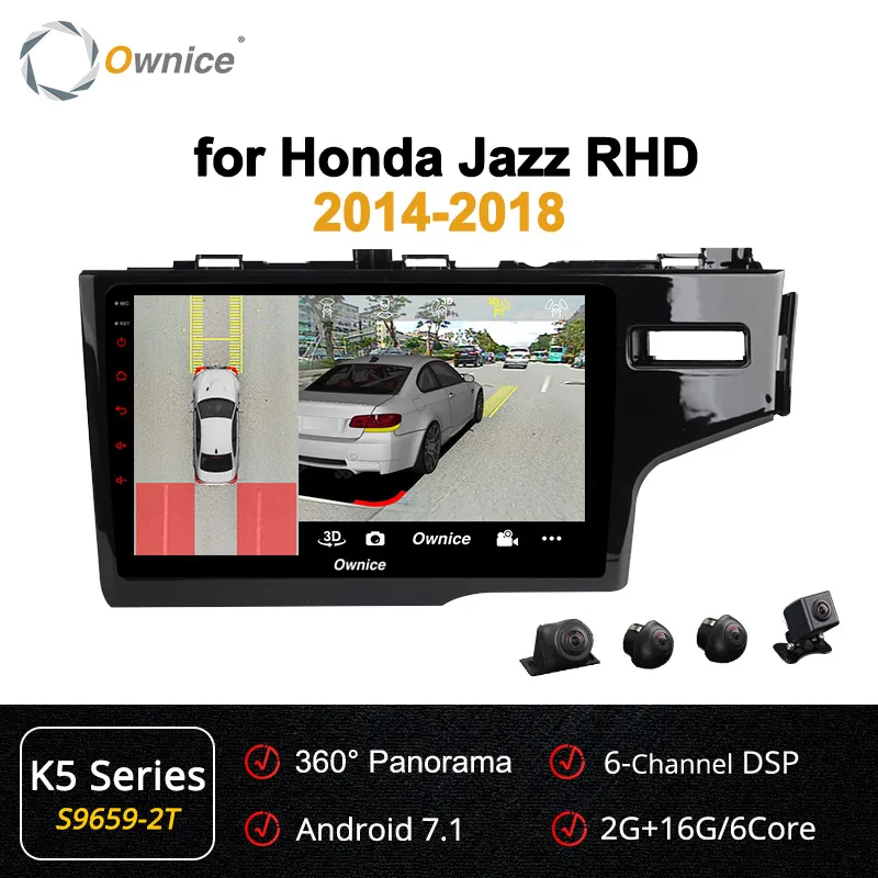 S9659-2 K5 Ownice Восьмиядерный Android 9,0 360 панорама DSP SPDIF Автомобильный DVD Радио gps Navi плеер k3 k5 k6 для Honda Fit Jazz- 4G LET - Цвет: S9659-2 K5