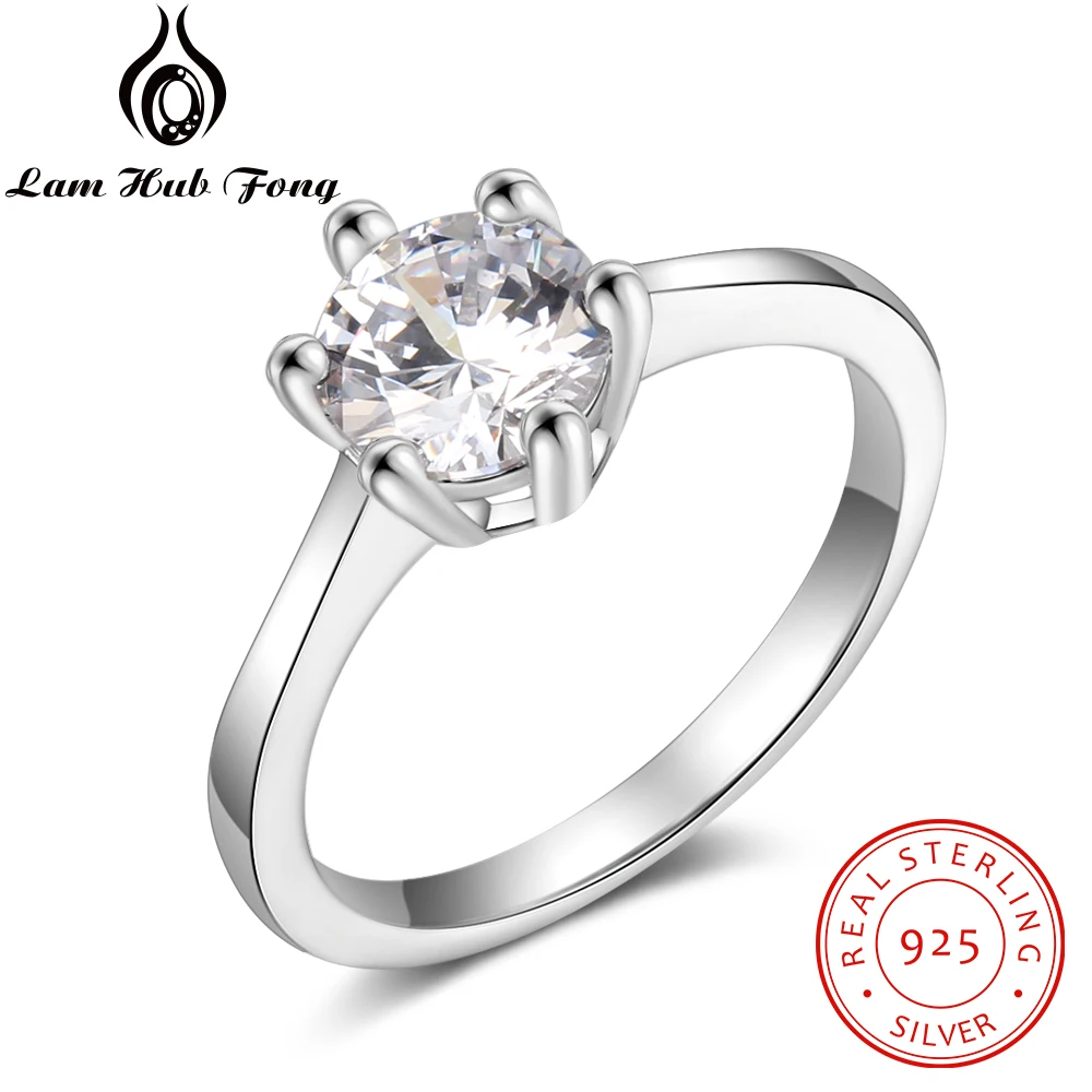 Серебряное 925 Кольцо для женщин простое круглое обручальное кольцо кубический
