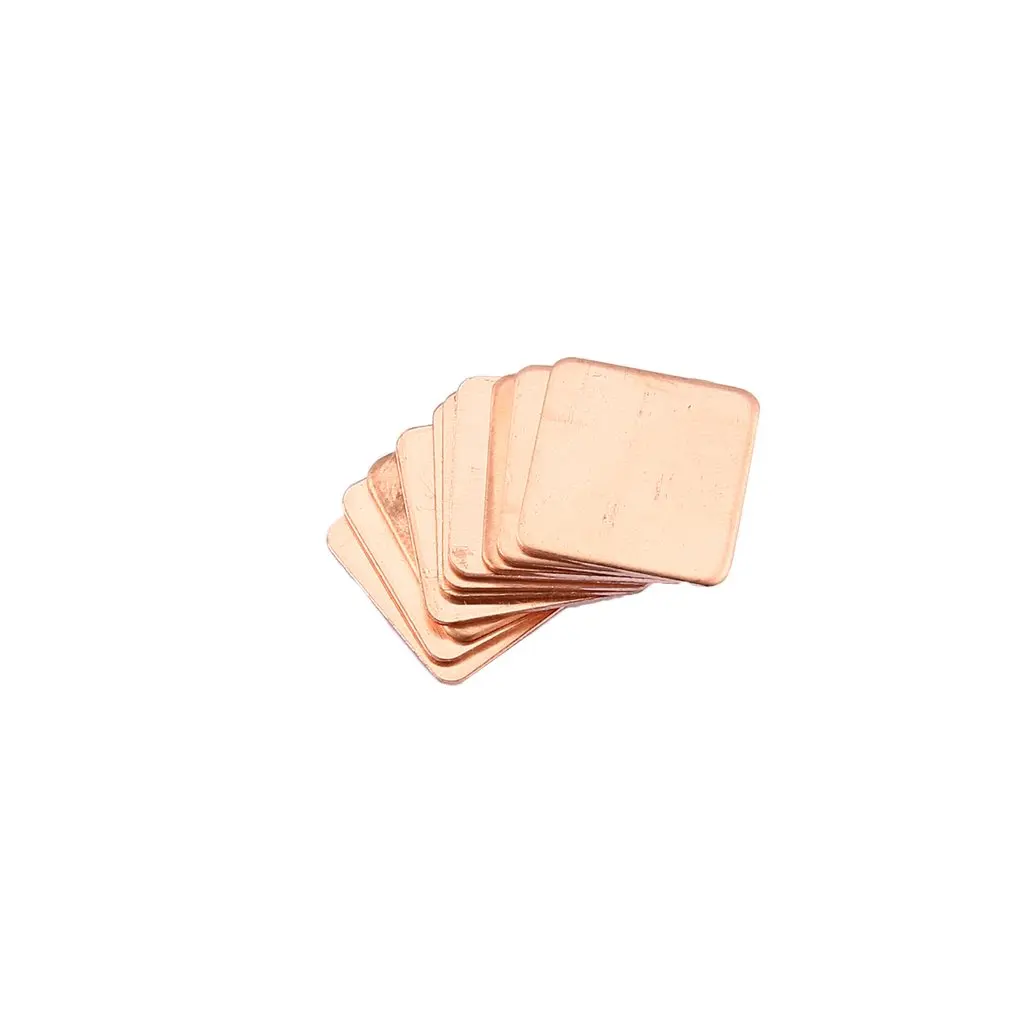 10 Pure Copper Brass Heatsink Shim Thermal Pad Barrier for Laptop Graphics Card 15x15mm Fast Thermal Dissipation