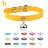 Personalized Cat Collar With Bell Engraving Name Collar For Cat Adjustable Puppy Accessories Kitten Necklace Pet Puppies Leather 1