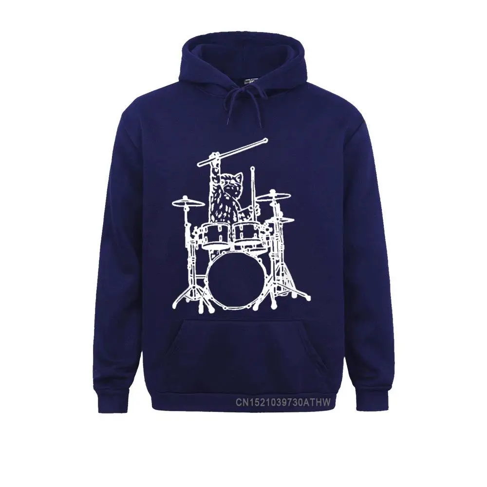 Design Long Sleeve Hoodies Summer Autumn Retro Clothes Women's Sweatshirts In My Head My Cat Always Play Drums Funny T-Shirt__3982 In My Head My Cat Always Play Drums Funny T-Shirt__3982navy