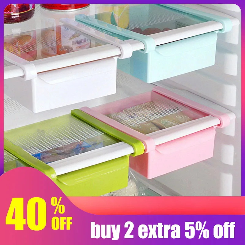 

Creative Refrigerator Storage Box Fresh Spacer Layer Storage Rack Drawer Fresh Spacer Sort Kitchen Tool 16.5x15cm