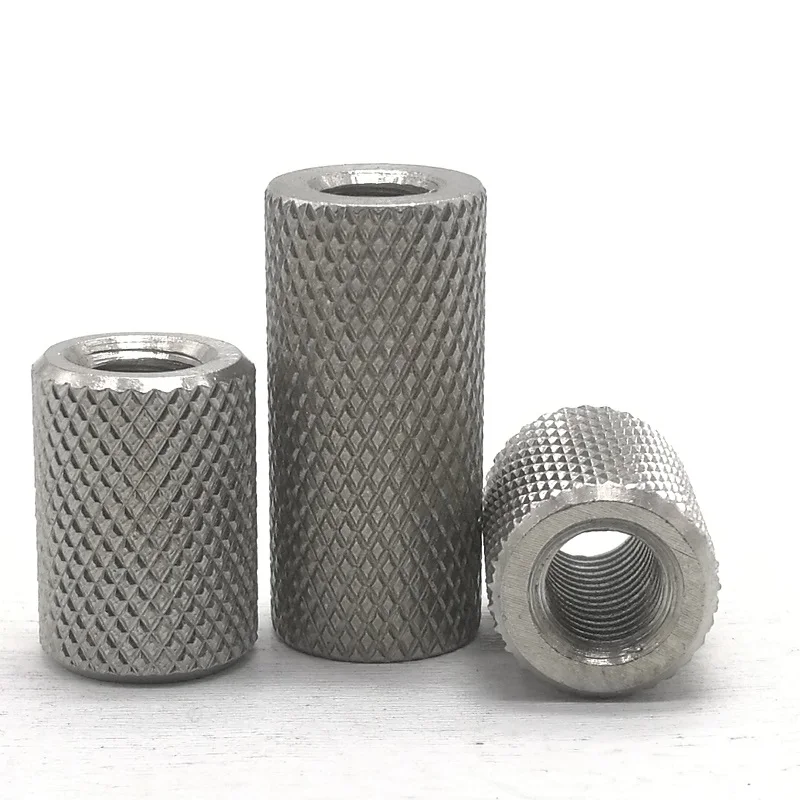 12pcs Knurled Round Coupling Nut M12 M14 M16 Stainless Steel Long