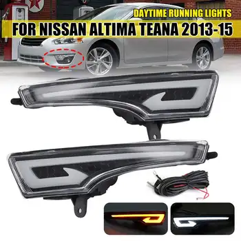 

2PCS Car LED DRL Daytime Running Lights for Nissan Altima Teana 2013 2014 2015 Lamp Bumper Fog light Lamp cover Styling Driving