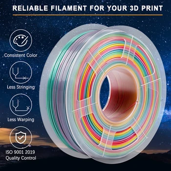 

3D Printer Rainbow PLA Filament 1.75mm 1kg 3D Printing Material For New Arrivals Rainbow Filament Plastic 100% No Bubble
