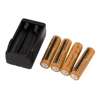 

4PCs 3.7V 9900mAh Rechargeable 18650 Li-ion Battery + Charger For Flashlight car tool