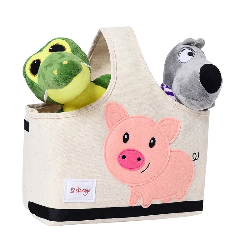 Cute Cartoon Storage Basket Folding Travel Bag Baby Shower Diapers Caddy Storage Box For Toys Organizer Basket For Nursery
