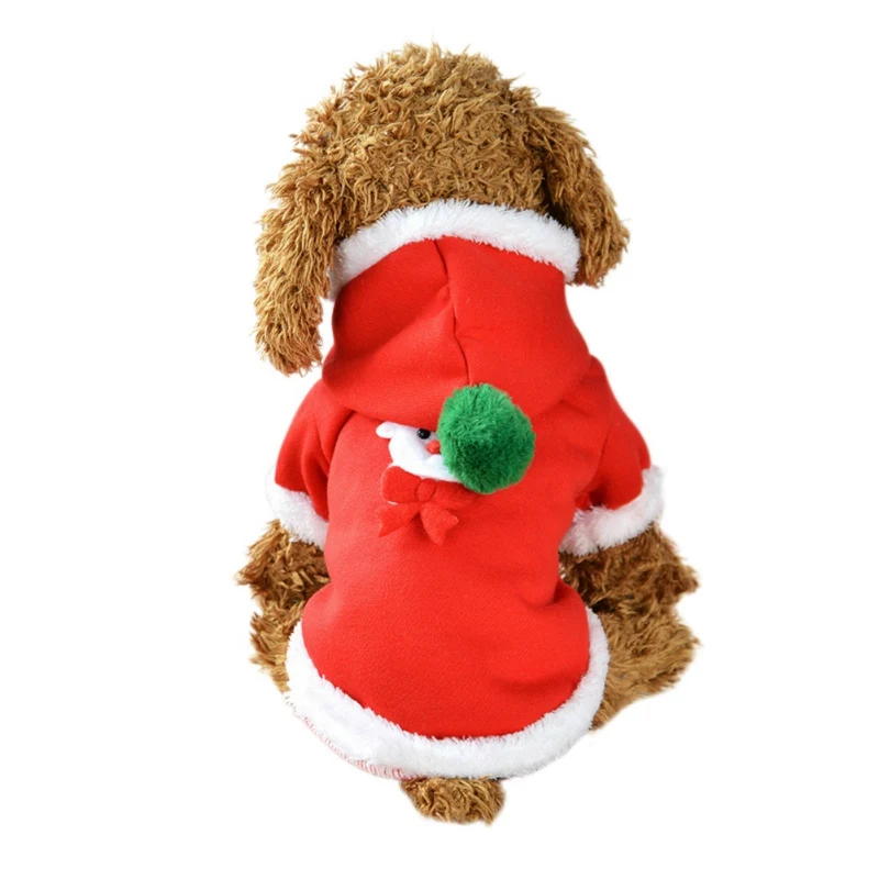 

Soft Pet Dogs Warm Hoodie Coat for Christmas Small/Medium Dogs Fashion Red Festival Pet Cotton Padded Clothes x