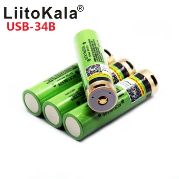 

NEW LiitoKala USB 3.7V 18650 3400mAh Li-ion USB Rechargeable Battery With LED Indicator Light DC-Charging